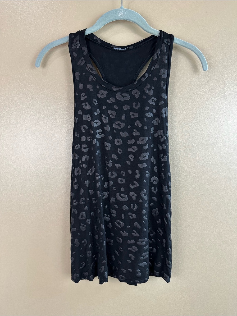 Terez Black Cheetah Foil Printed Racerback Athletic Workout Tank Top XS
